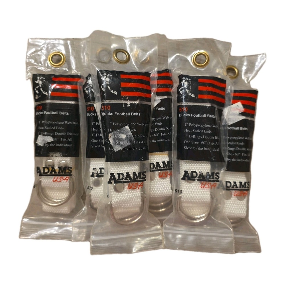 NEW Set Of 6 Adams‎ USA 510 Bucks 60" Football Belts White
